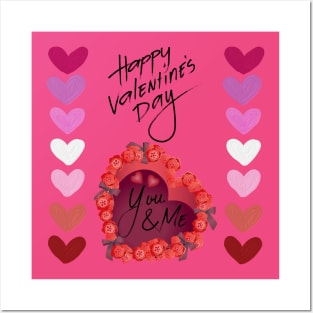 Cute and funny valentine's day with love will you be my valentine Posters and Art